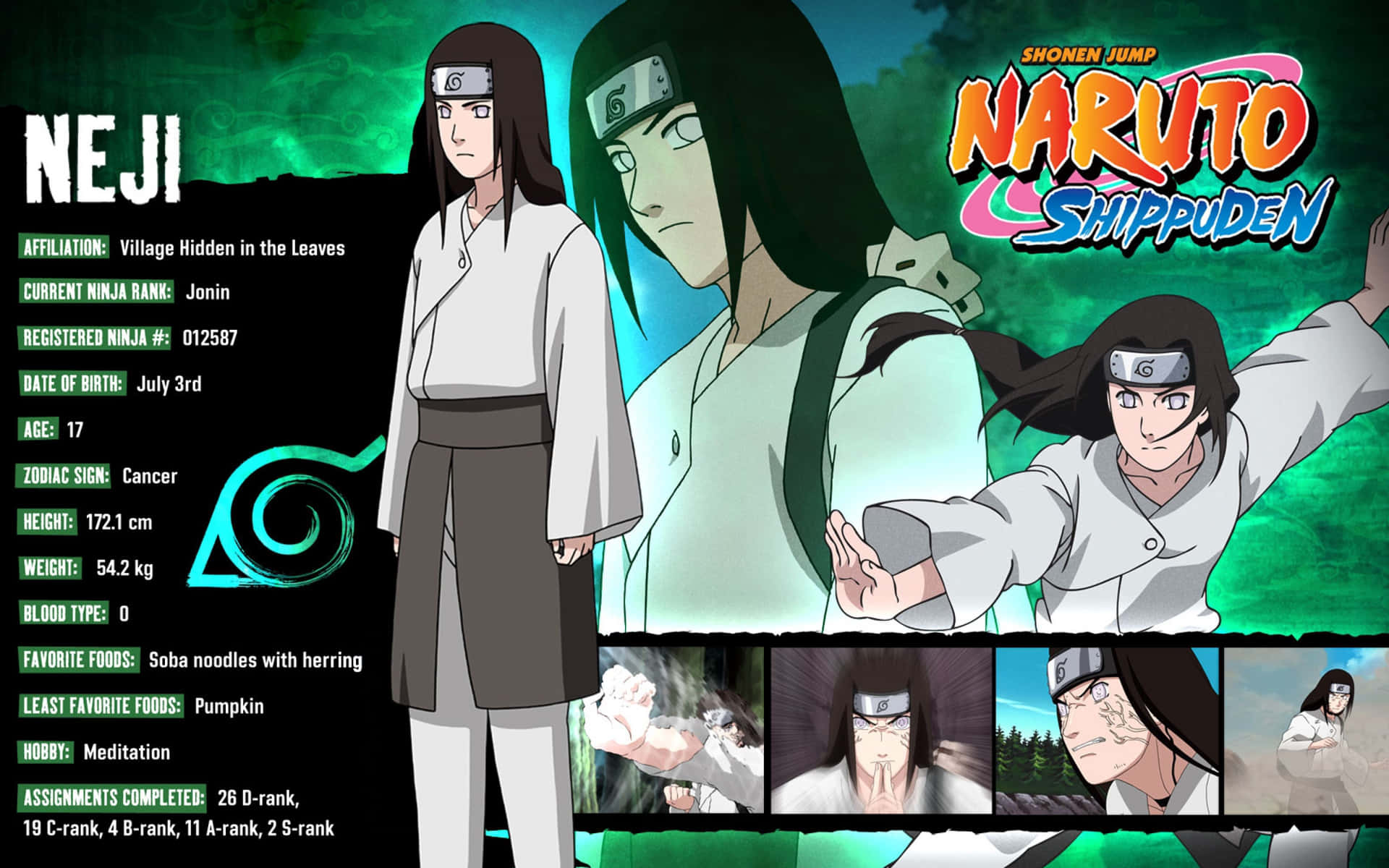 Neji Hyuga Shonen Jump Feature Background