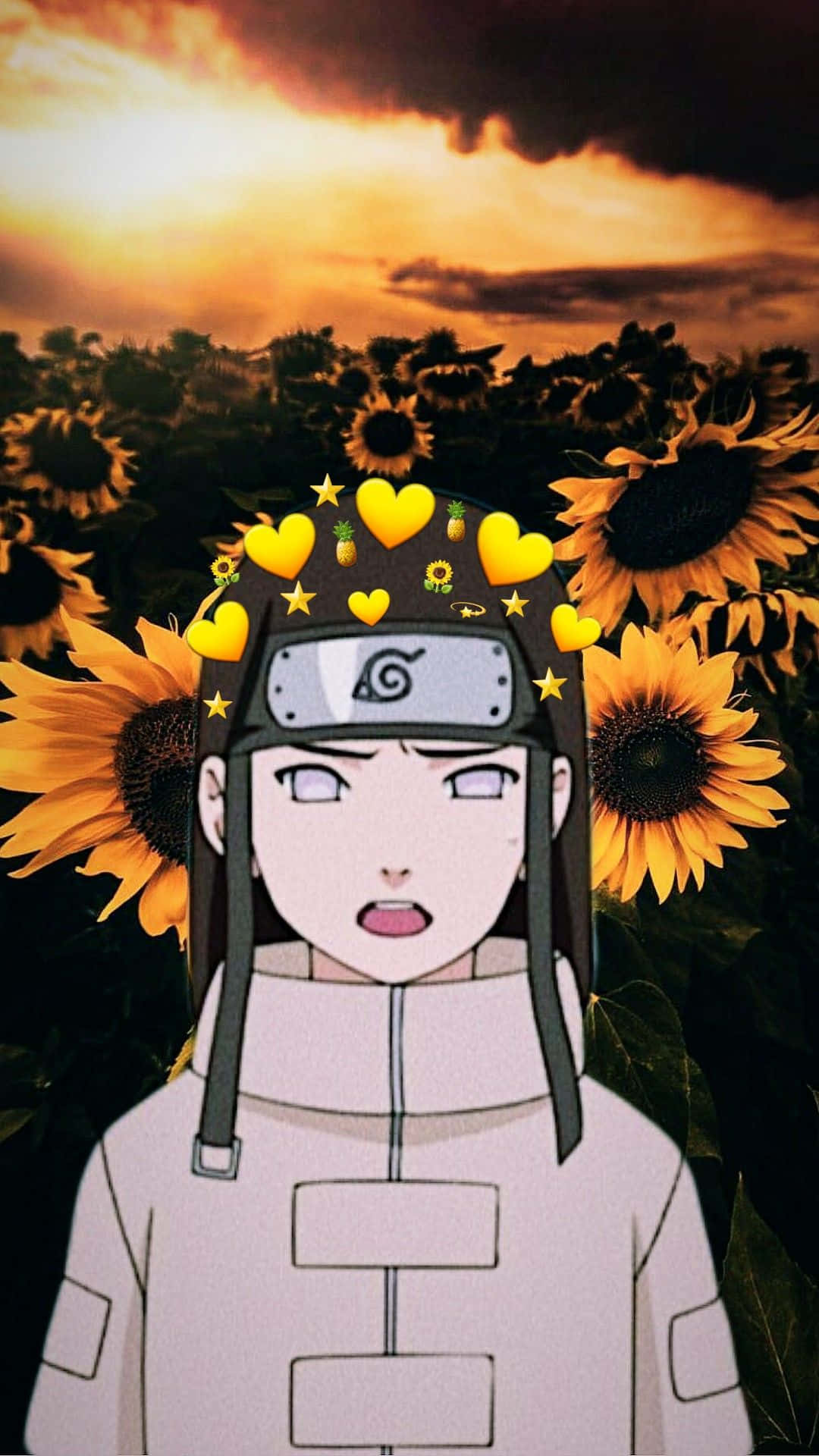 Neji Hyuga Sunflower Background