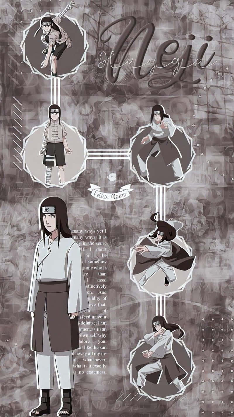 Neji Hyuga Vintage Aesthetic Collage Background