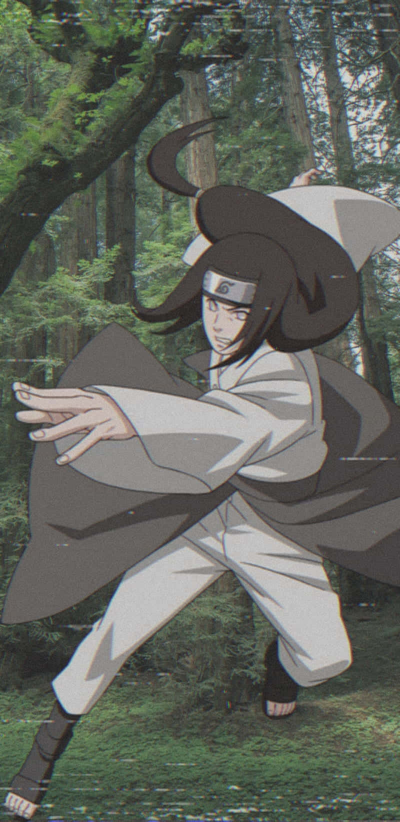 Neji Hyuga Vintage Anime Aesthetic Background