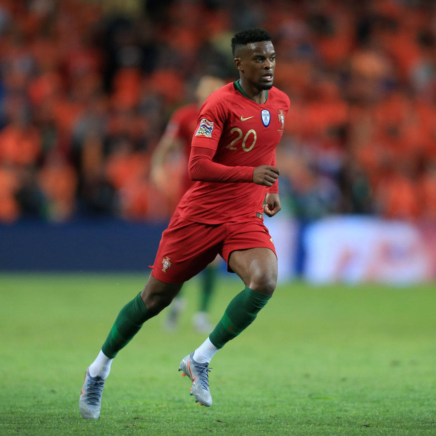 Nelson Semedo Running In All-red Outfit Background