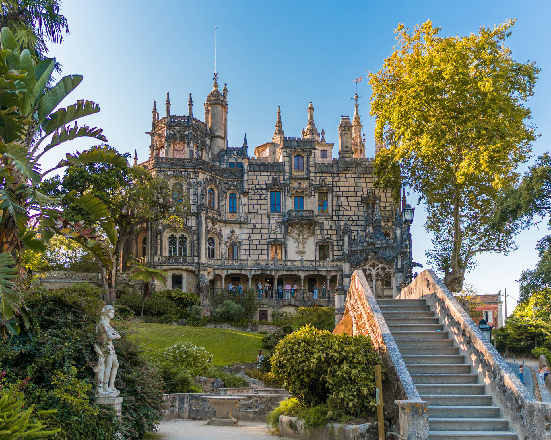 Neo-gothic Quinta Da Regaleira Sintra Background