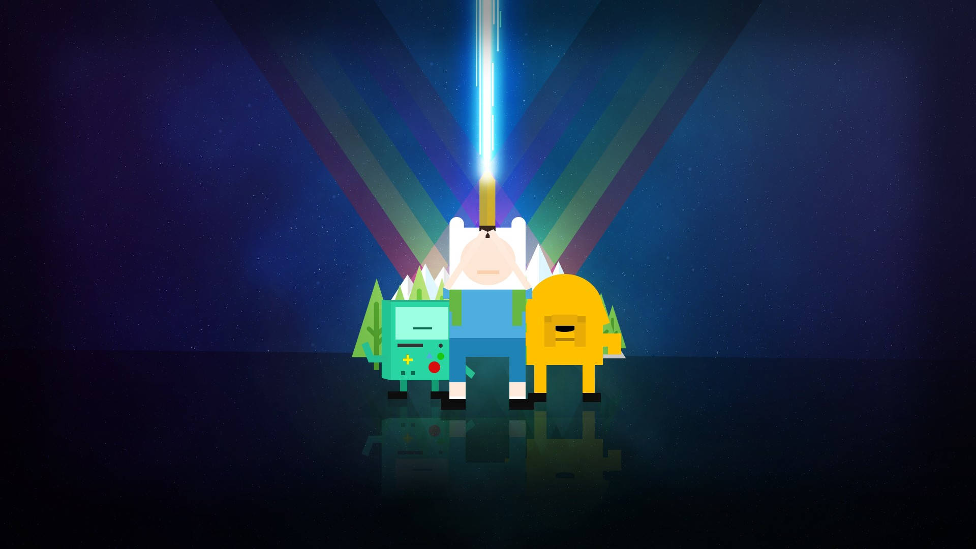 Neon Adventure Time Laptop Background