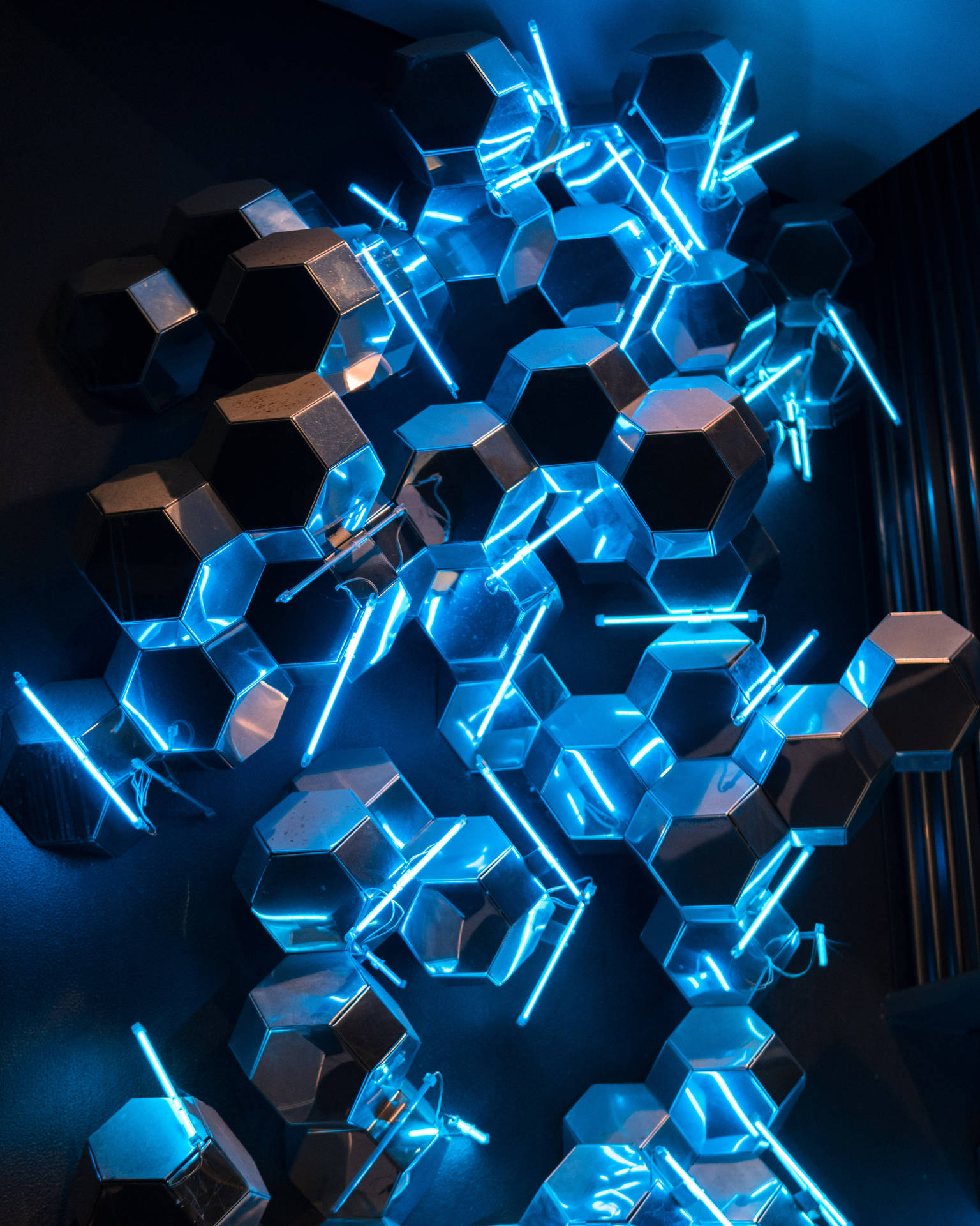 Neon Aesthetic 3d Hexagon Background