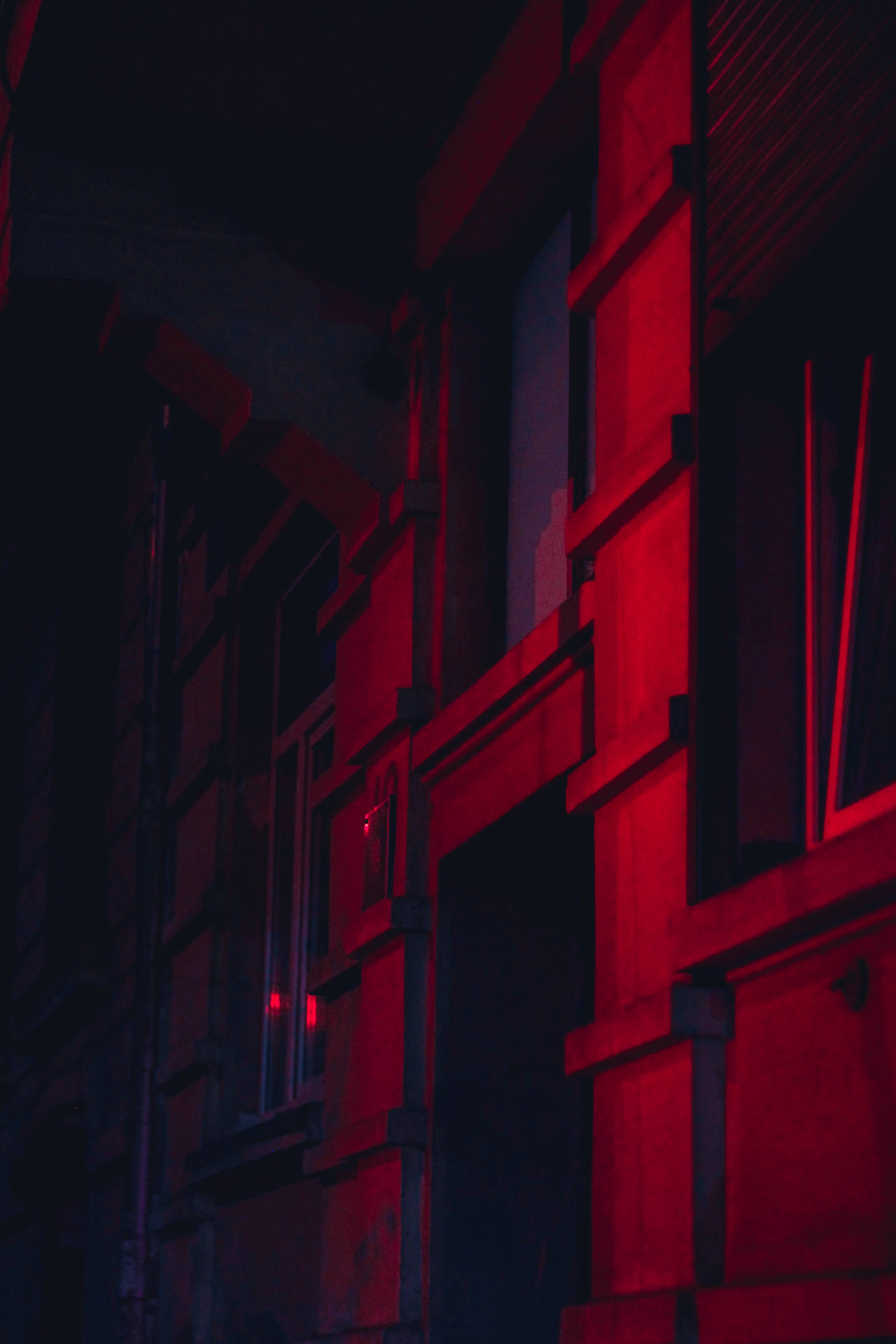 Neon Aesthetic Building Wall Background
