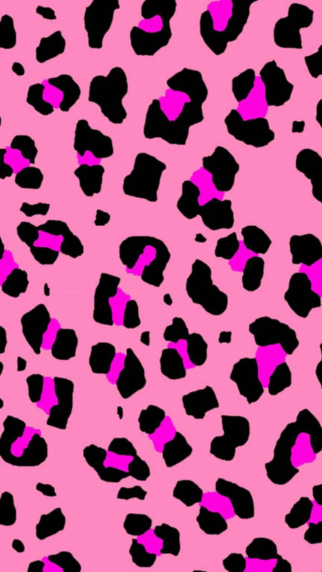 Neon Aesthetic Girly Leopard Print Background