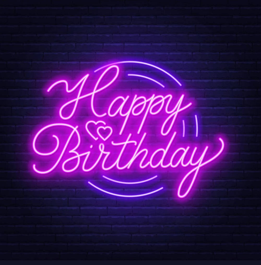 Neon Aesthetic Happy Birthday Background