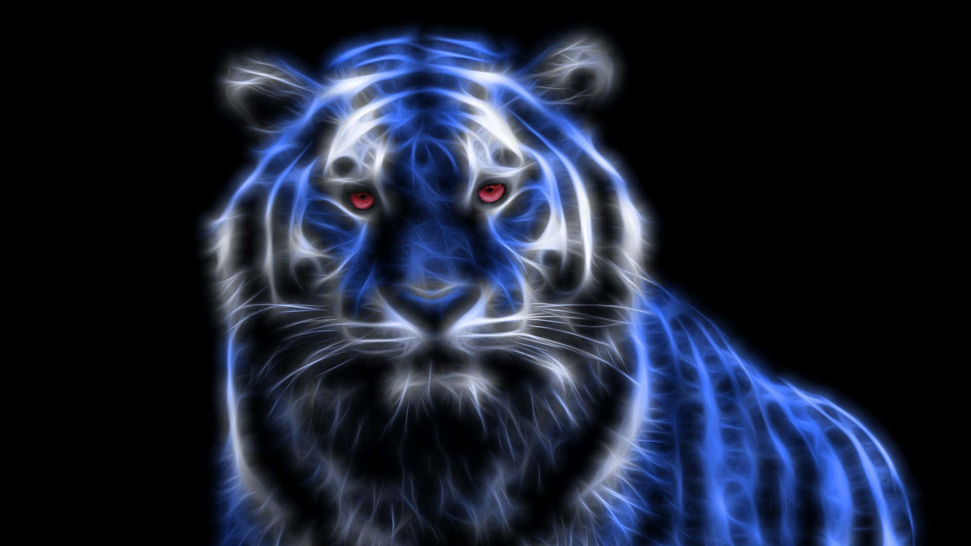 Neon Animal Bengal Tiger Background