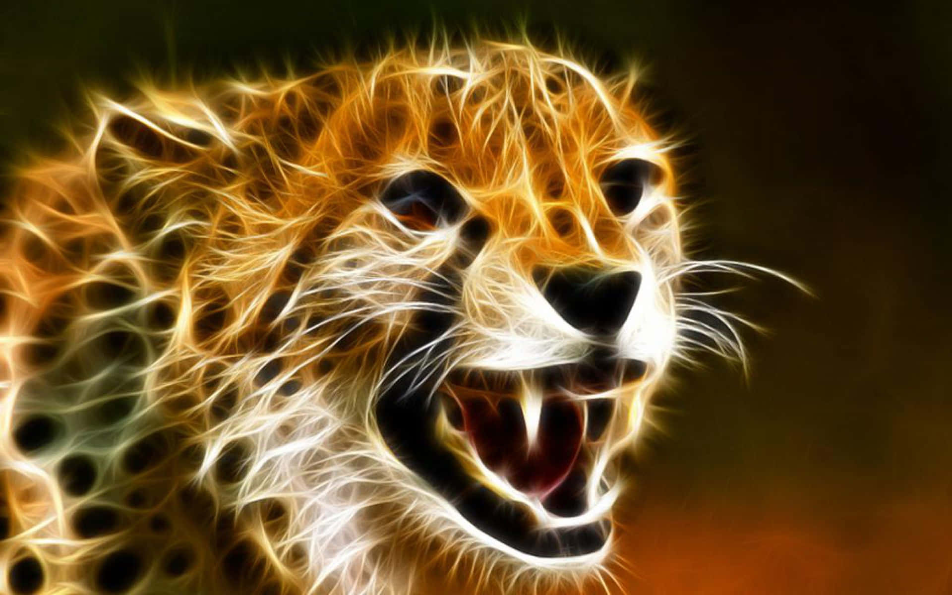 Neon Animal Ferocious Cheetah Background