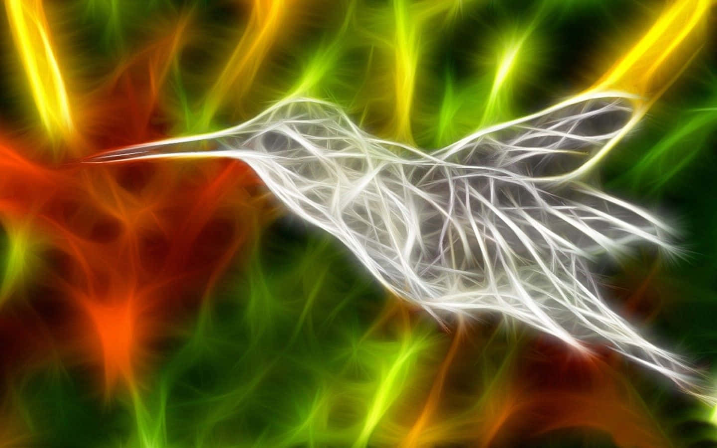 Neon Animal Hummingbird Art Background