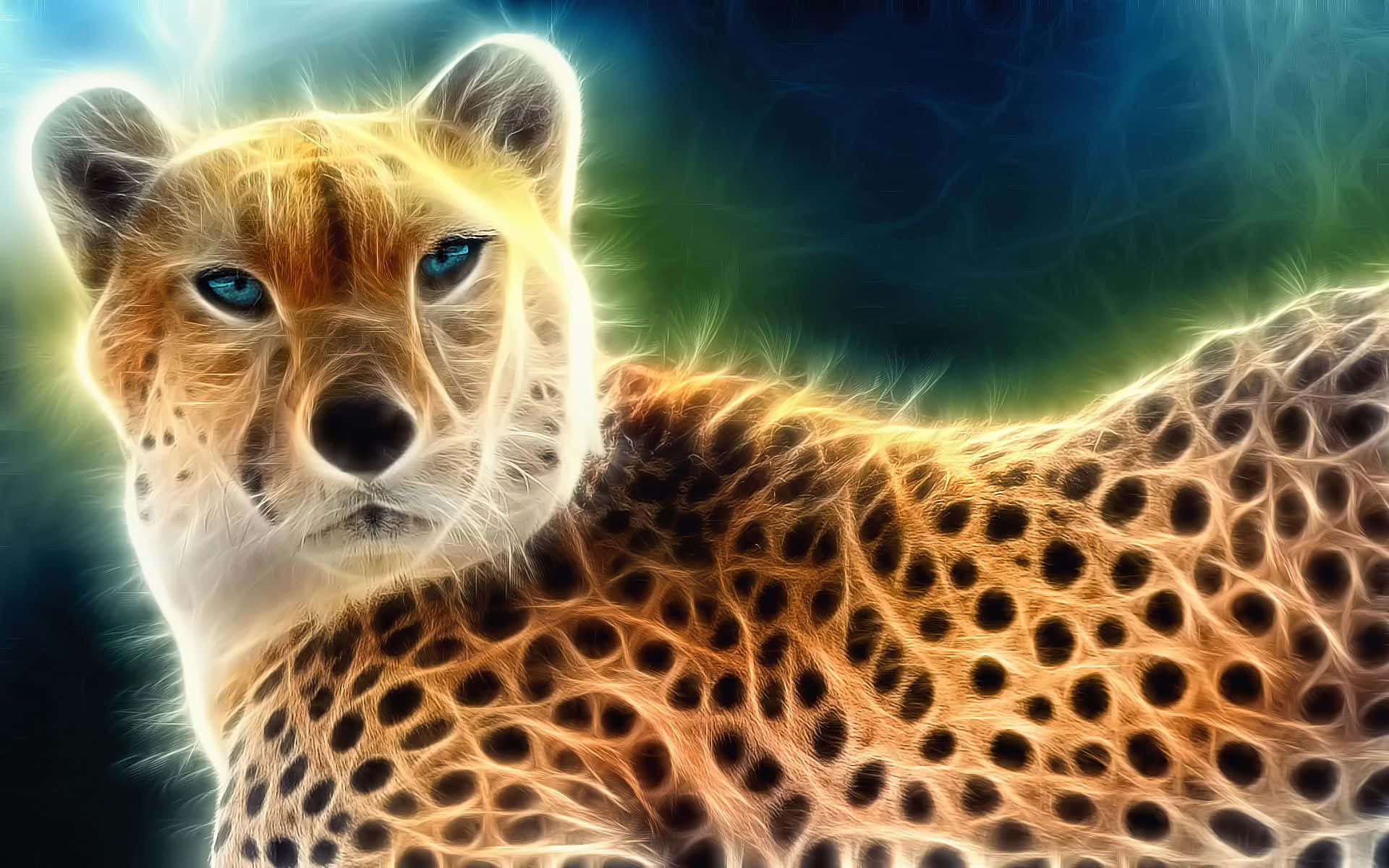 Neon Animals Gleaming Yellow Cheetah
