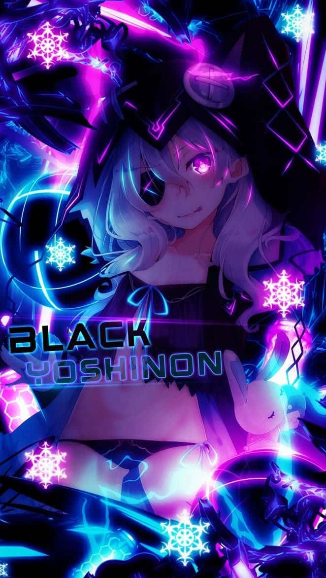 Neon Anime Black Yoshinon Background