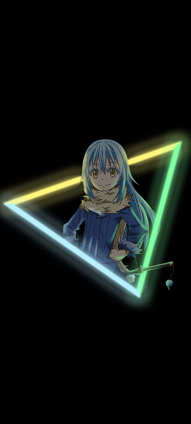Neon Anime Girl Rimuru Background