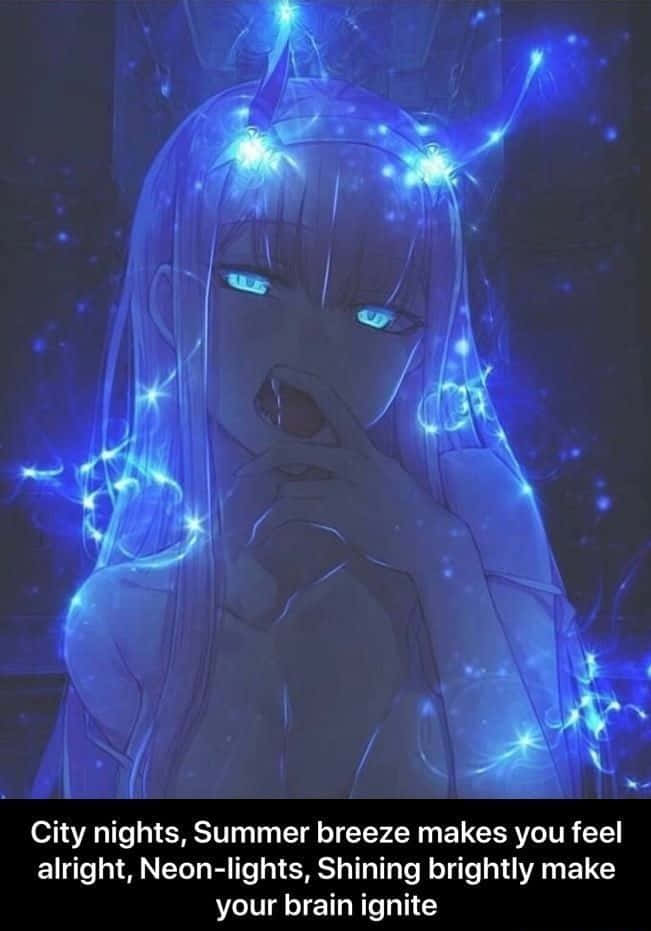 Neon Anime Zero Two Background