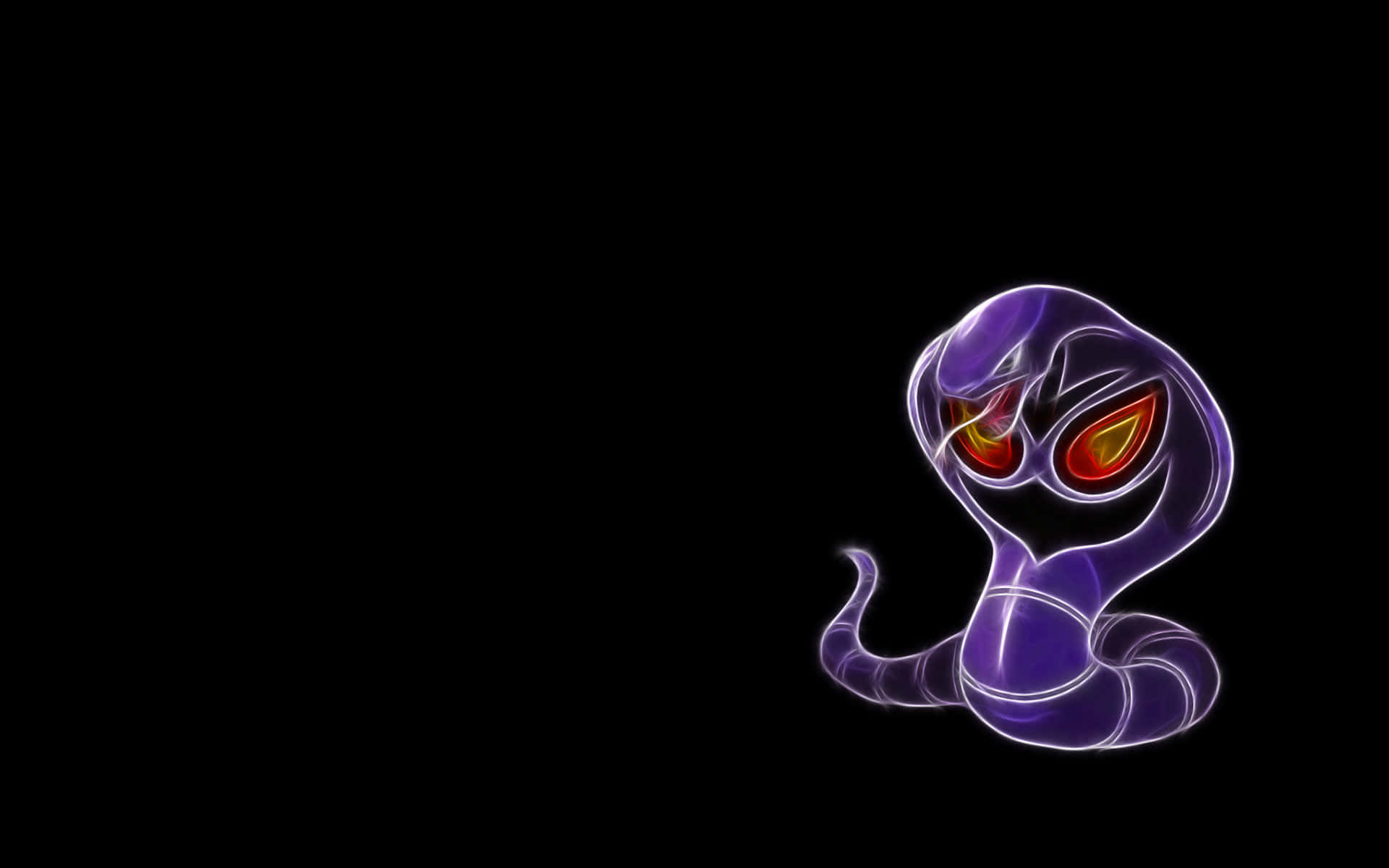 Neon Arbok On Black Background Background