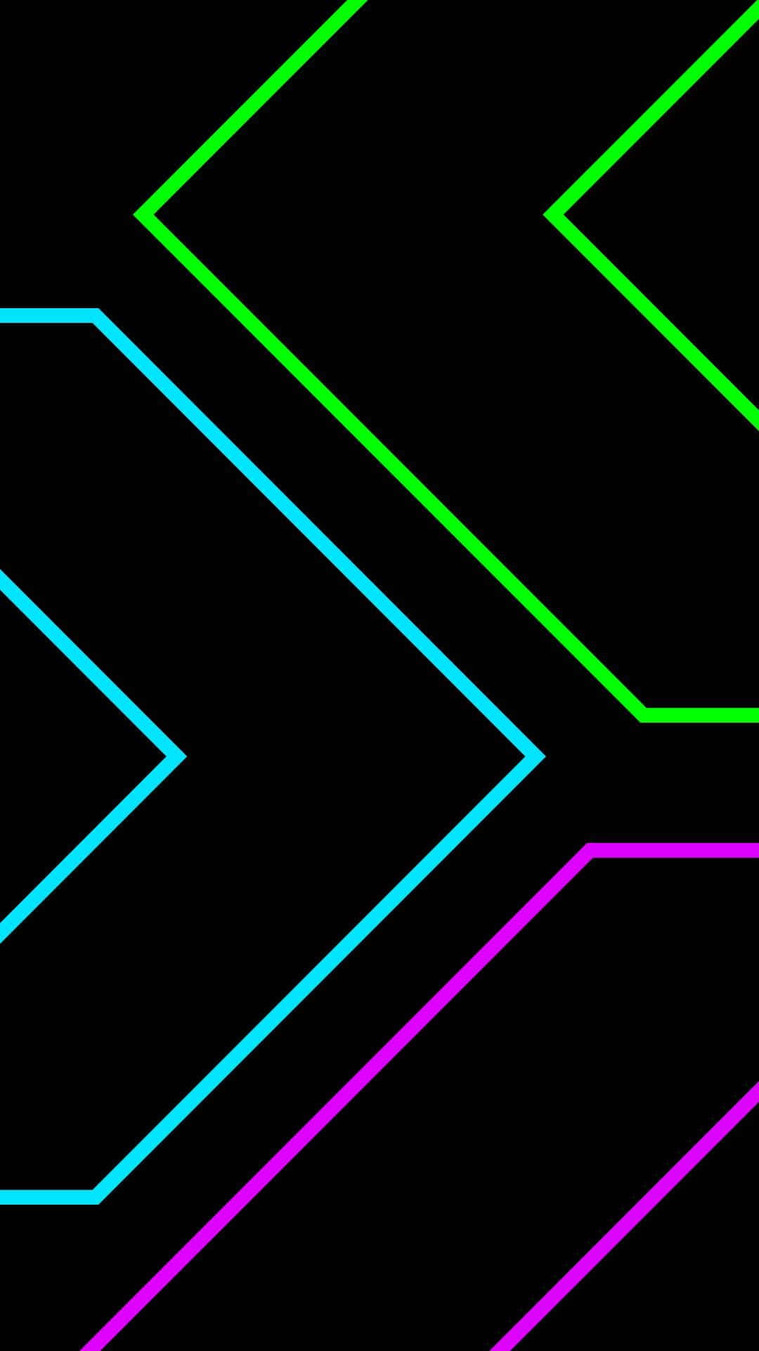 Neon Arrows On A Black Background Background