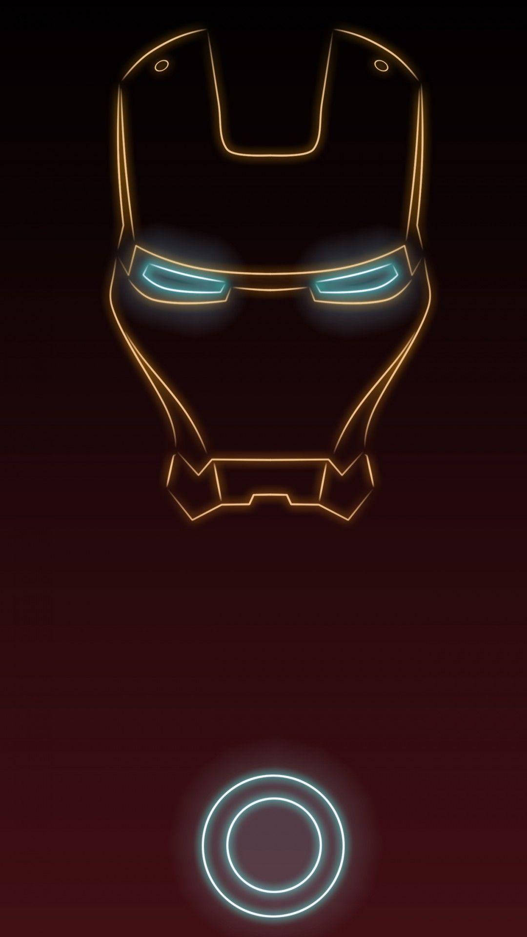 Neon Art Iron Man Iphone Background