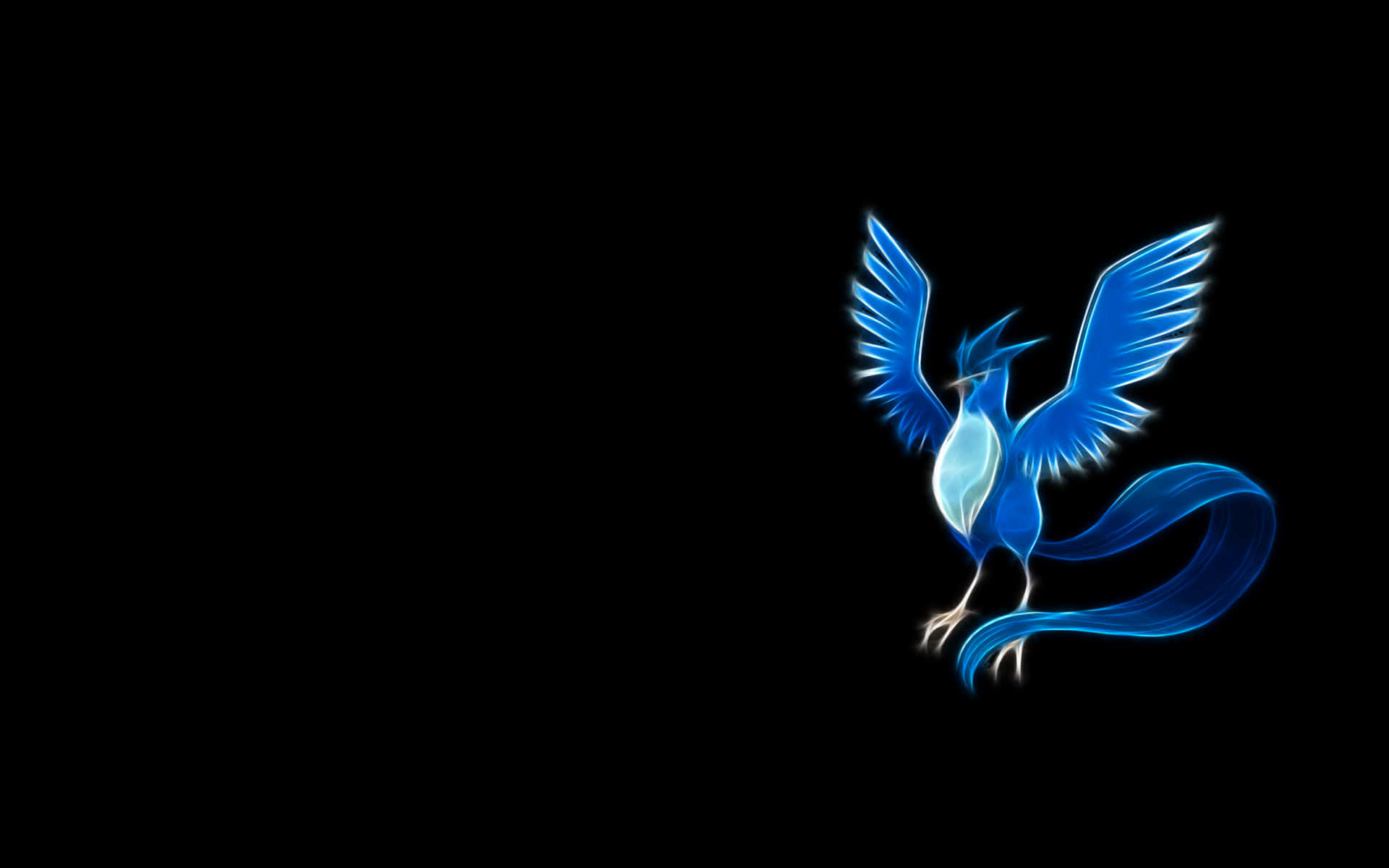 Neon Articuno In Black Backdrop Background