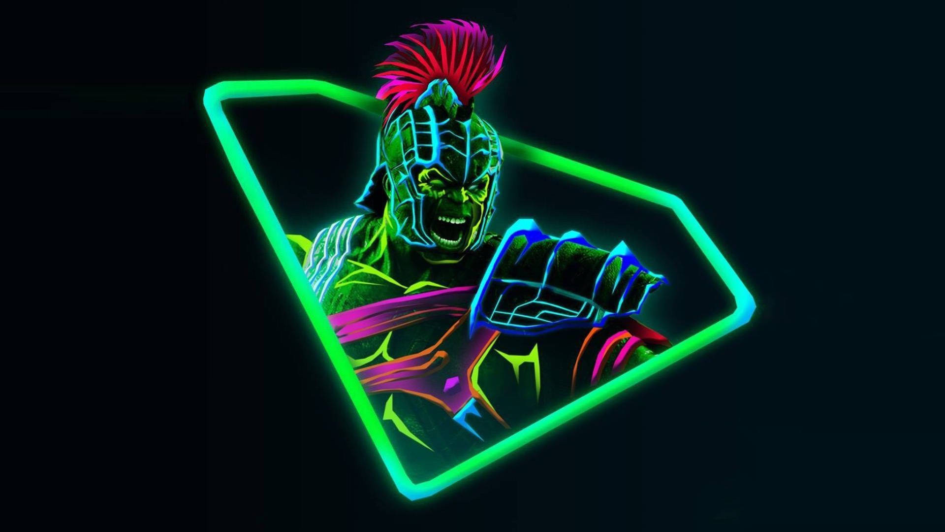 Neon Avengers Background
