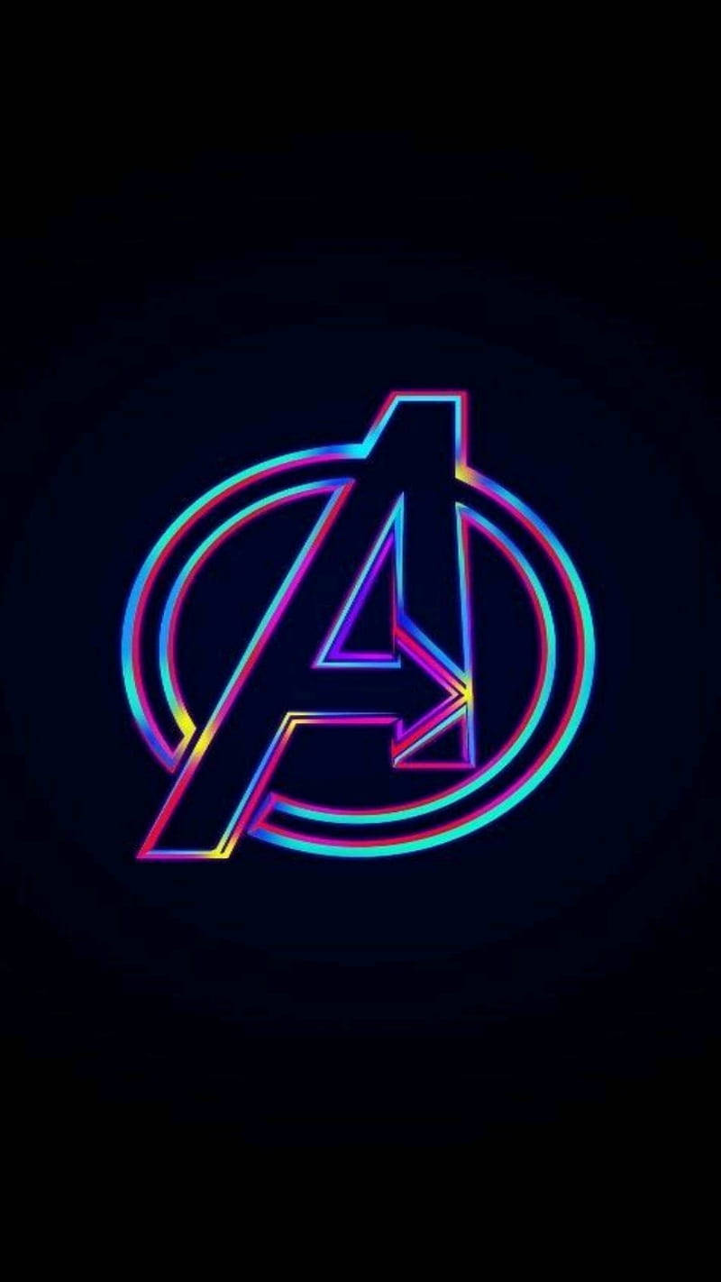 Neon Avengers Logo Background