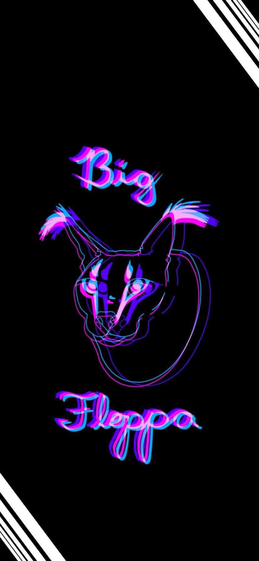 Neon Big Floppa Artwork Background