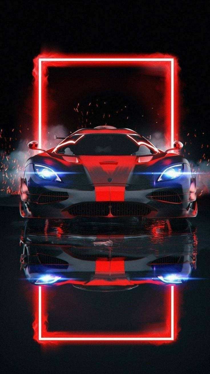 Neon Black And Red Best Car Background