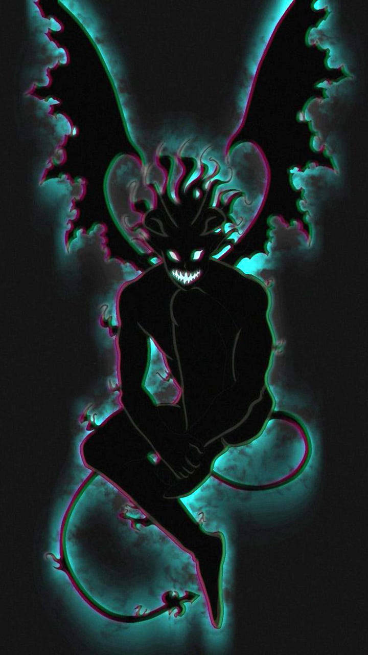 Neon Black Devil Hd Background