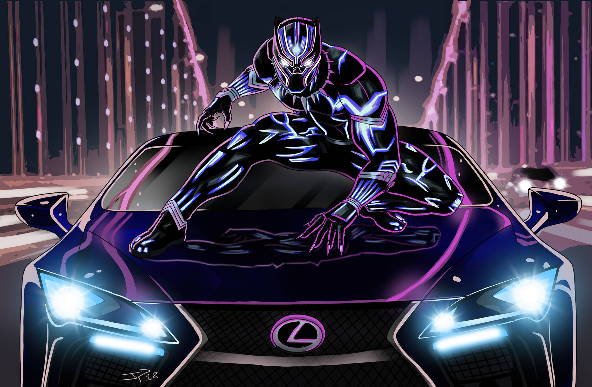 Neon Black Panther 4k Ultra Hd Dark Art