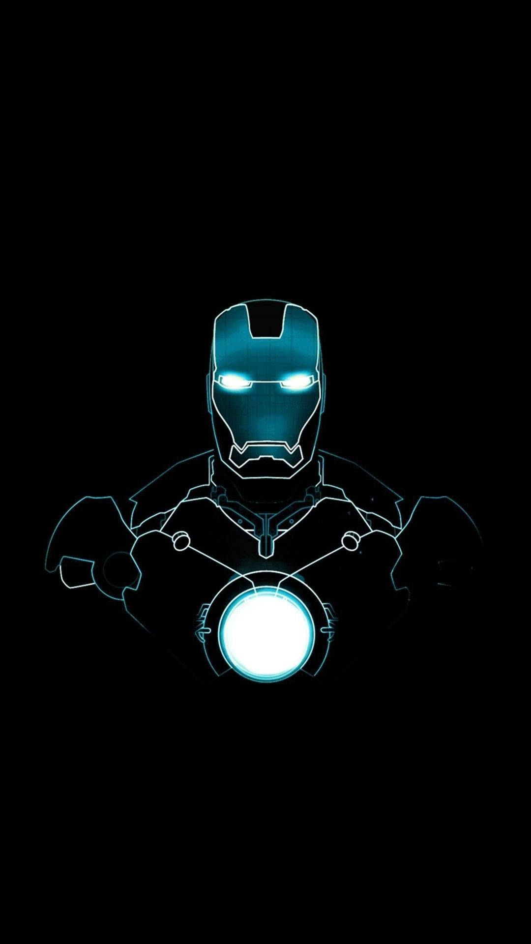 Neon Blaze Iron Man: Illuminating The Darkness Background