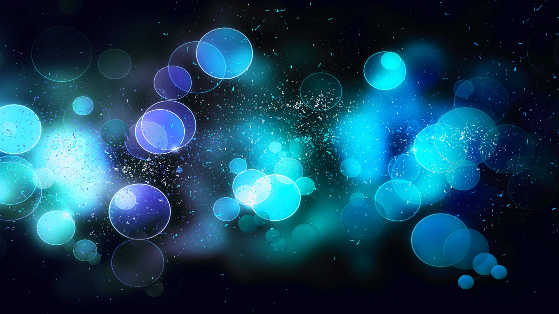 Neon Blue Aesthetic Bubbles Vector Art Background