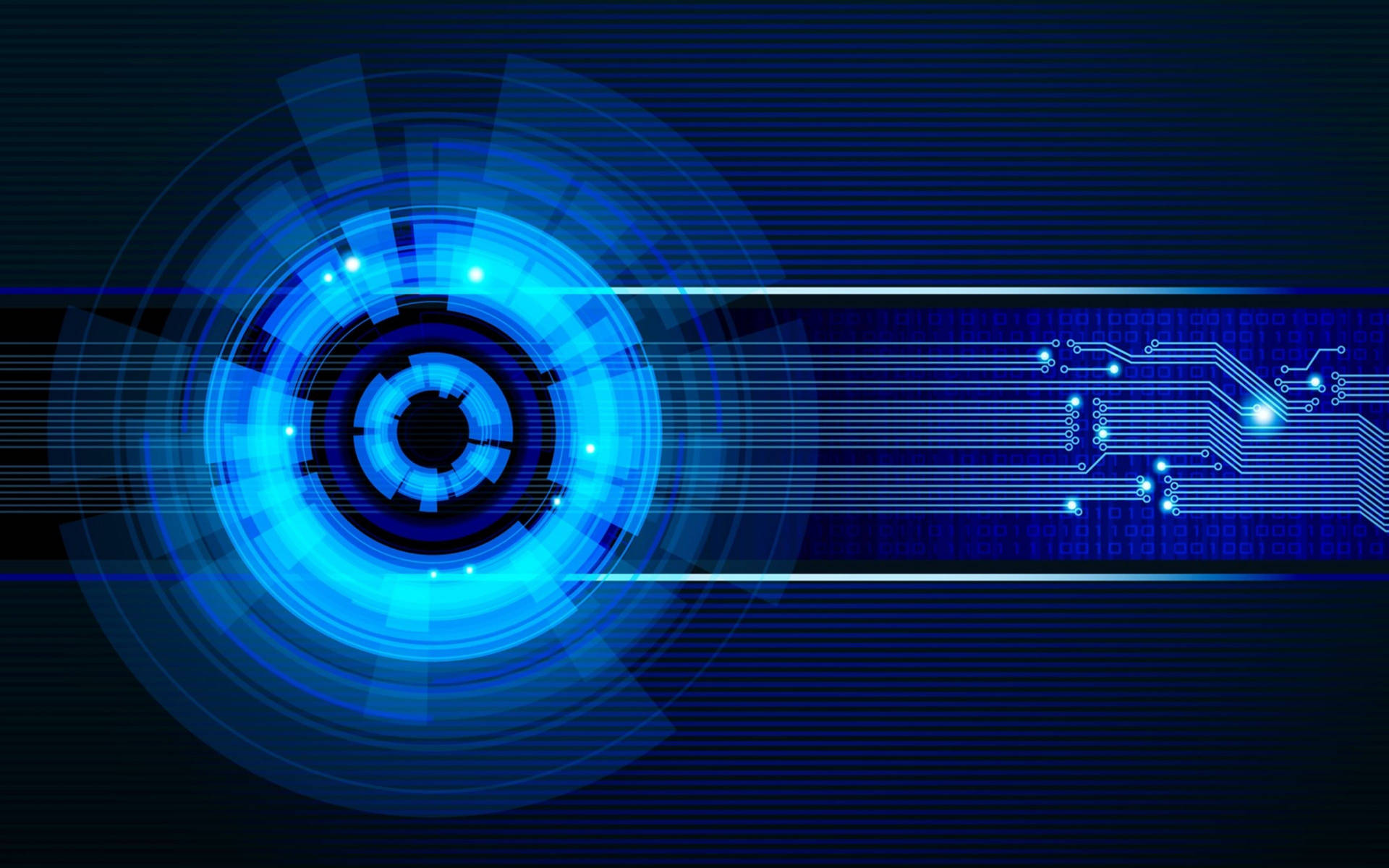 Neon Blue Aesthetic Digital Circuit Background
