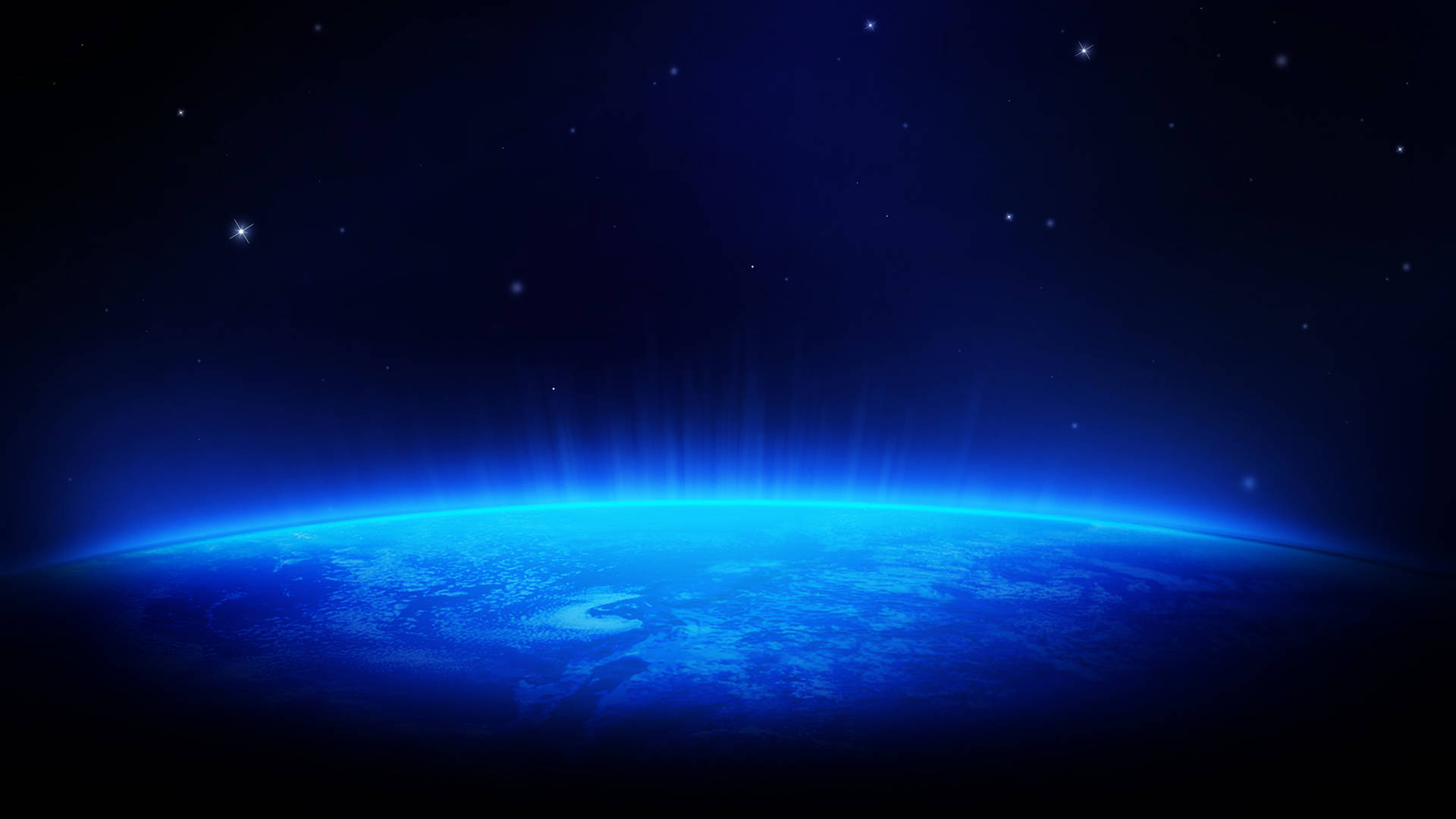 Neon Blue Aesthetic Earth Background