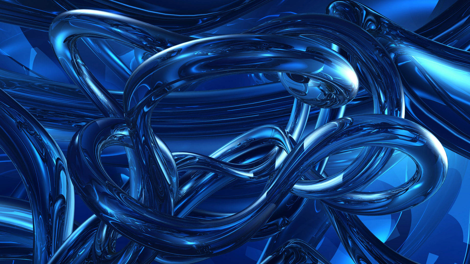 Neon Blue Aesthetic Metallic Coils Artwork Background