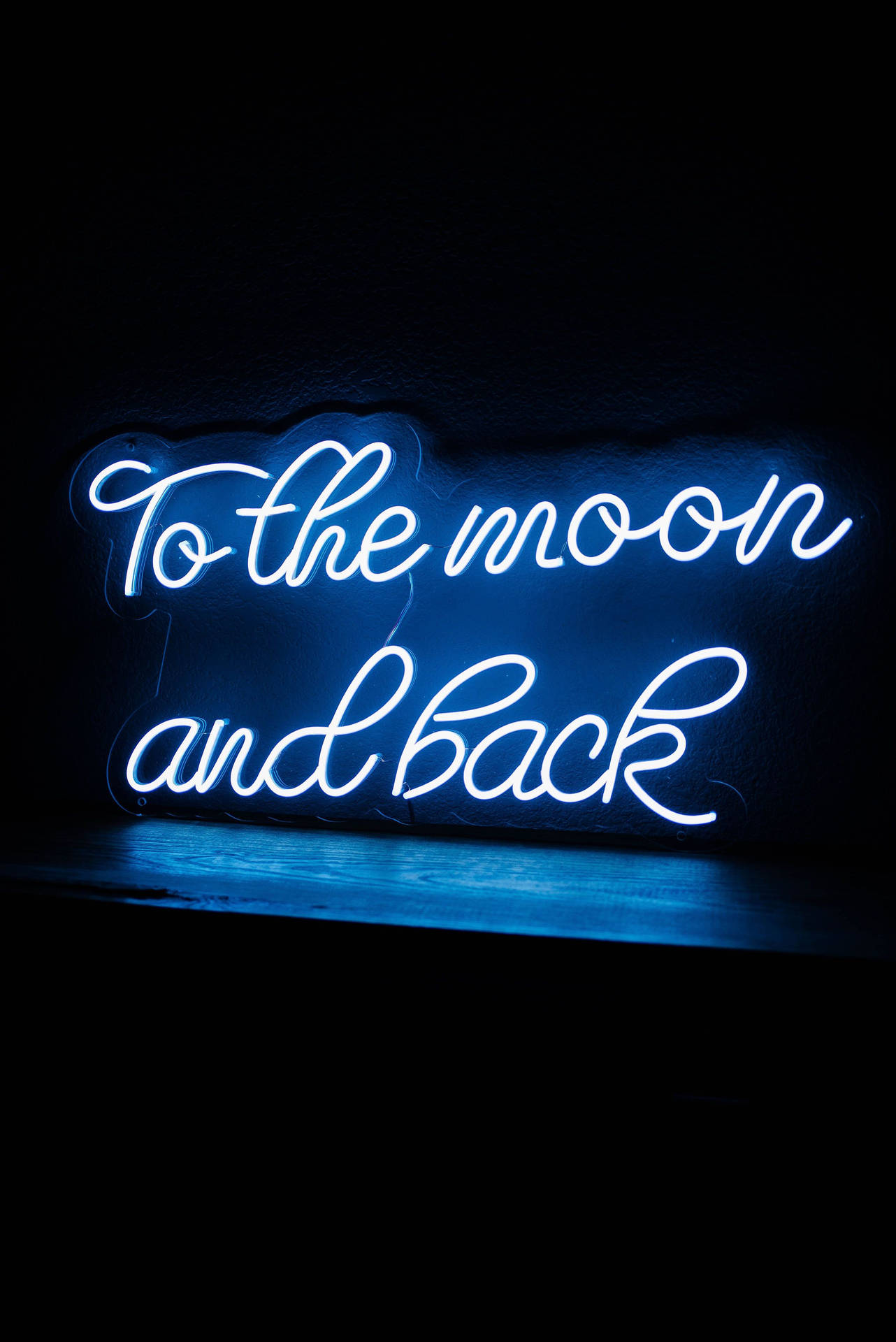 Neon Blue Aesthetic Quote Sign Background
