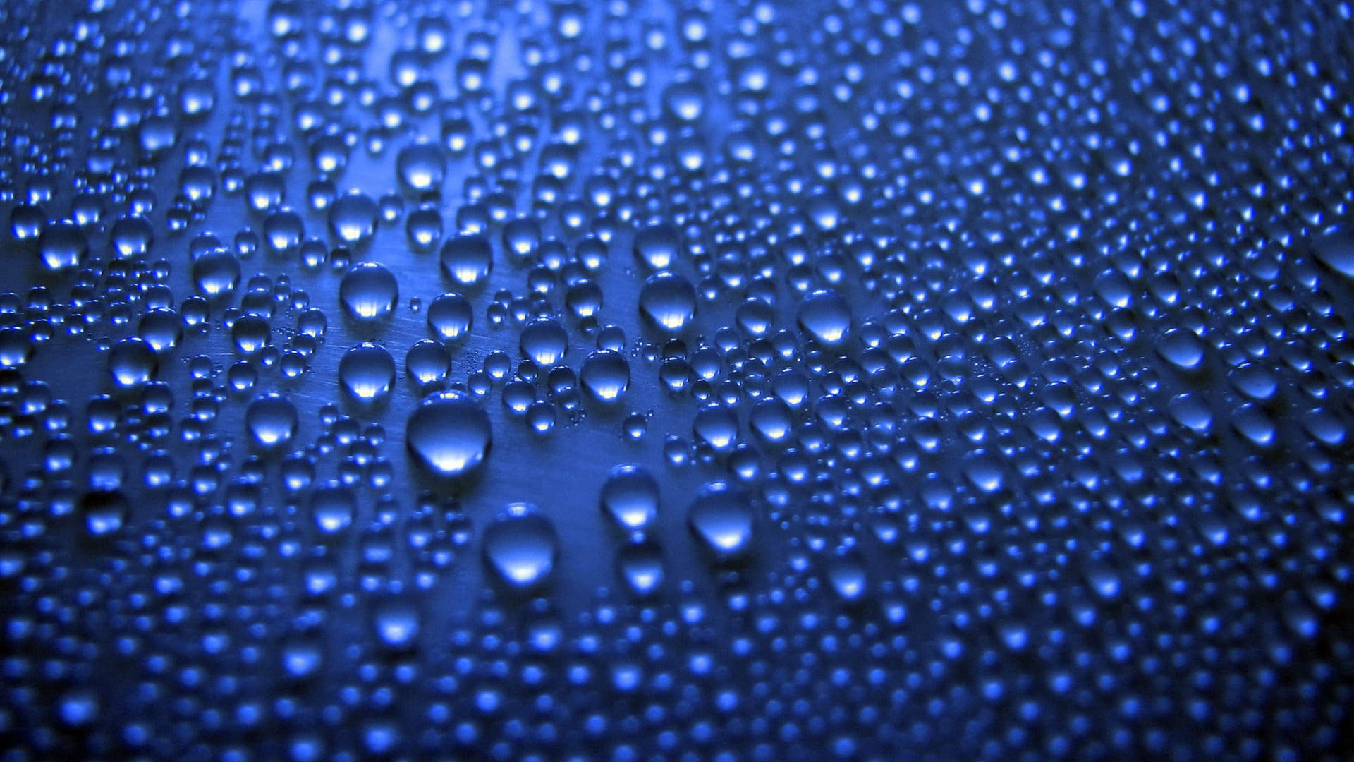 Neon Blue Aesthetic Water Droplets Background