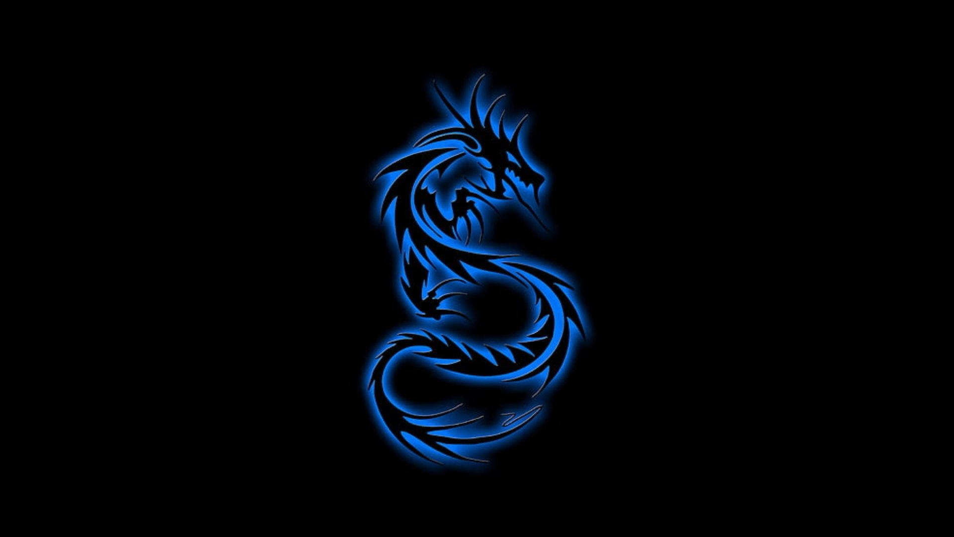 Neon Blue Dragon Background