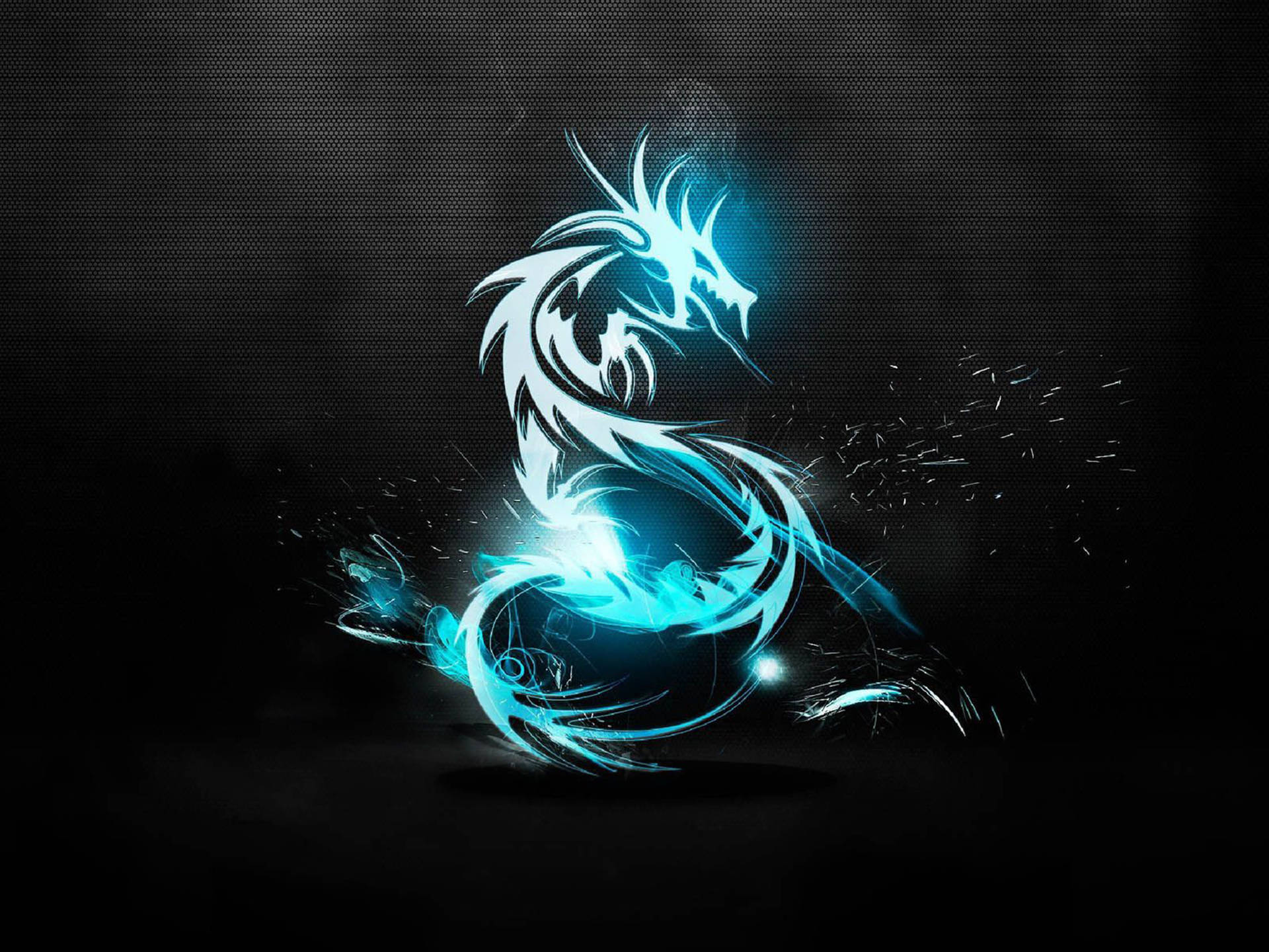 Neon Blue Eastern Dragon Background