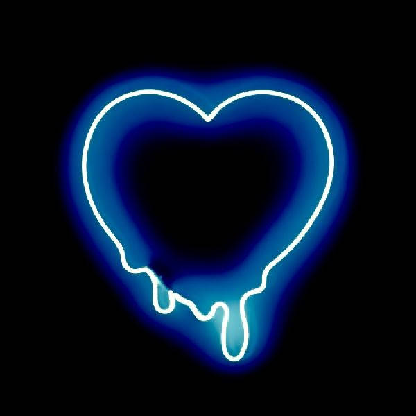 Neon Blue Heart Background