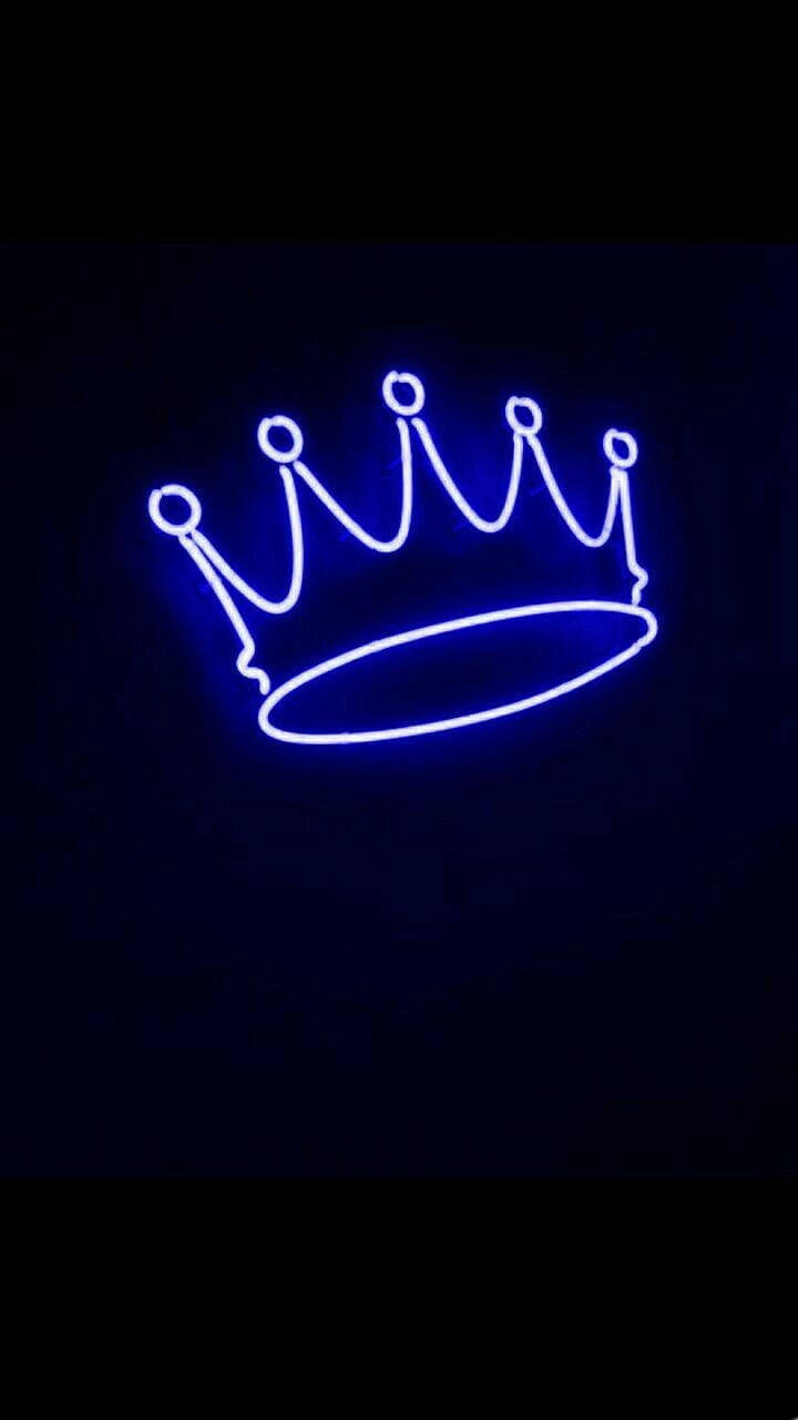 Neon Blue King Iphone Background
