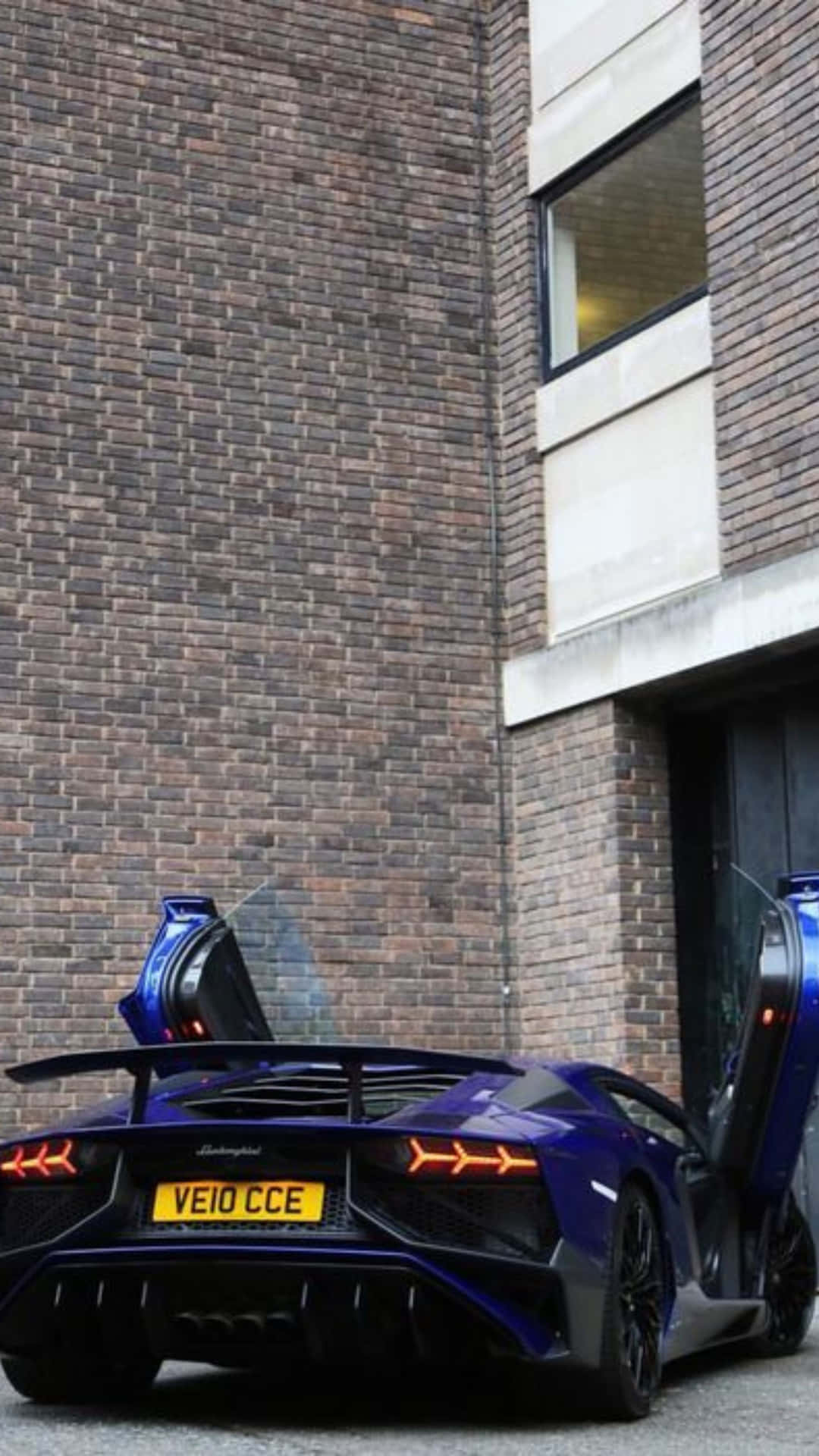 Neon Blue Lamborghini Urban Backdrop Background