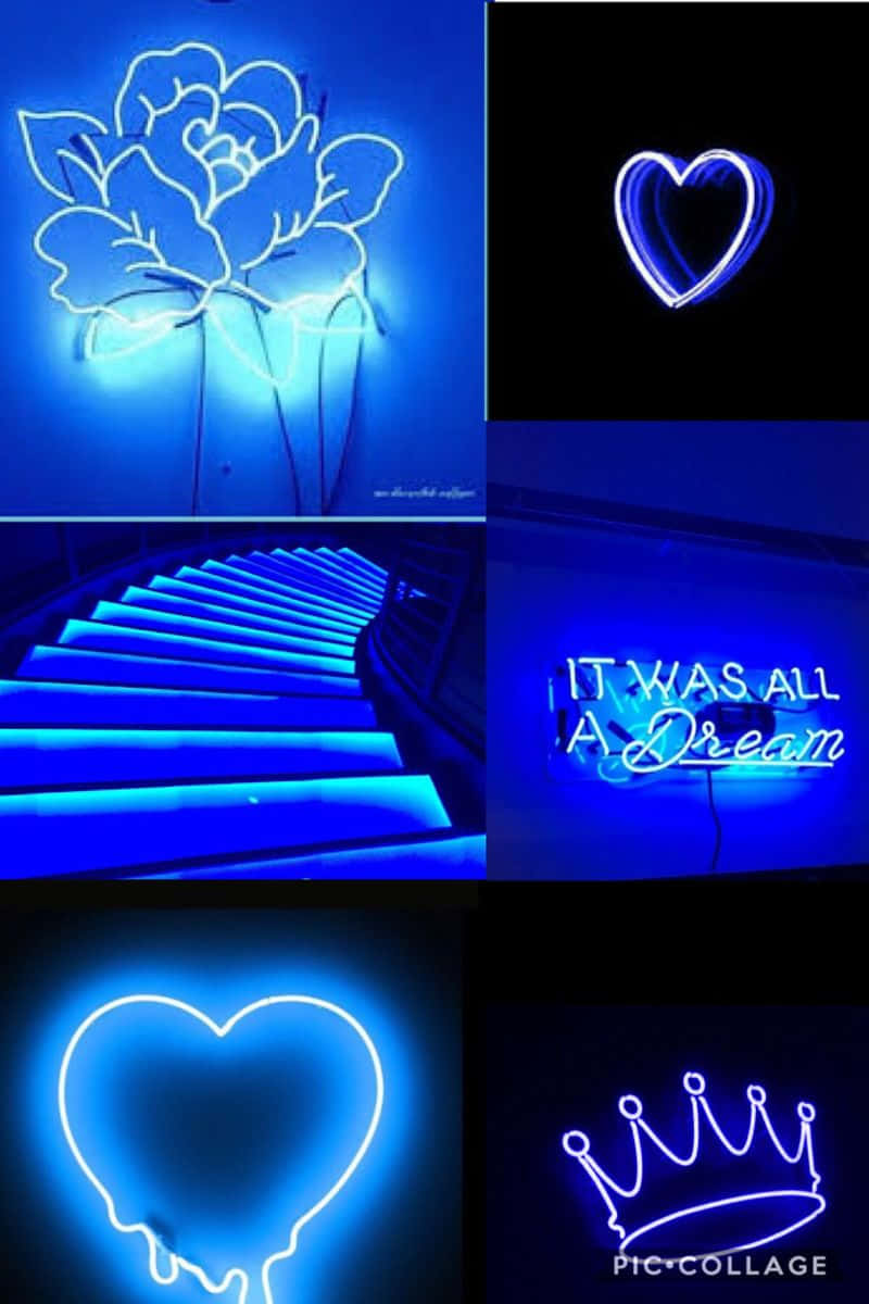 Neon Blue Led Collage