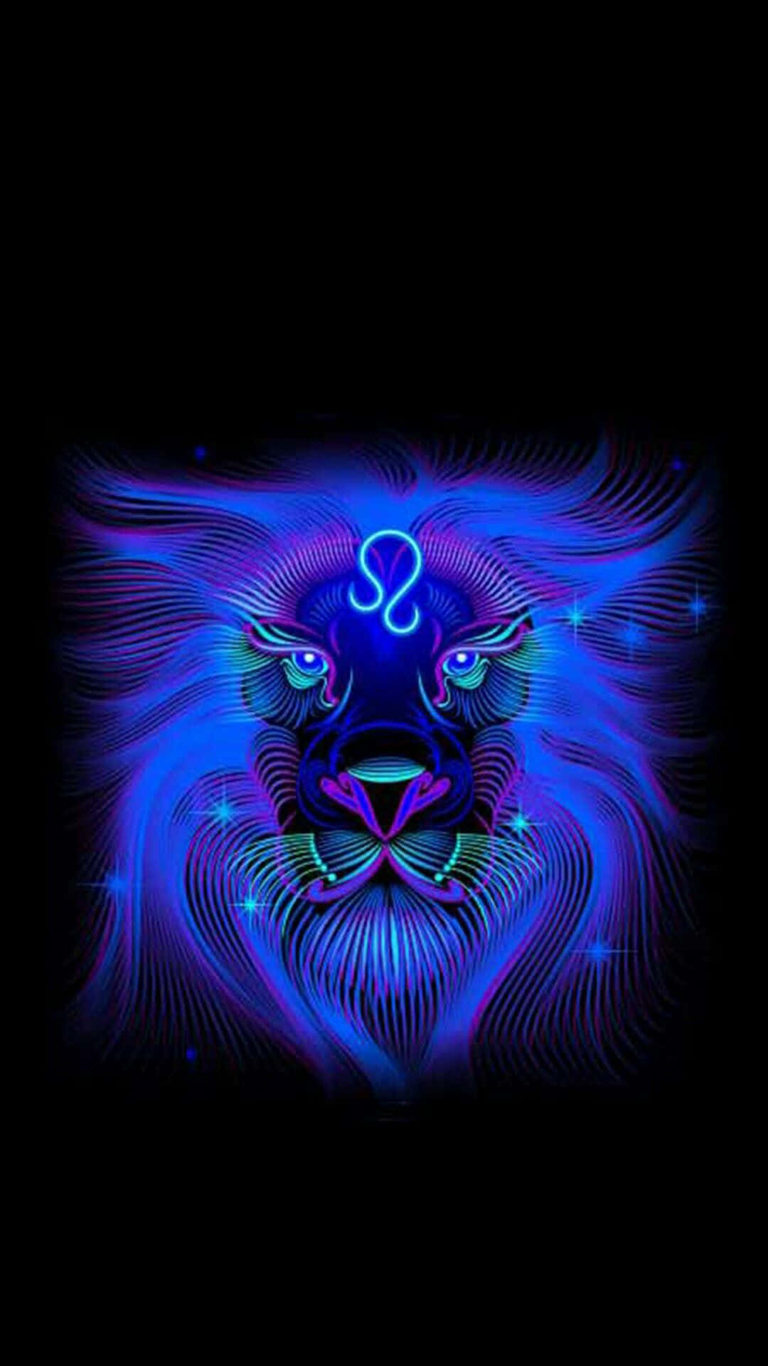 Neon Blue Leo Astrology Iphone