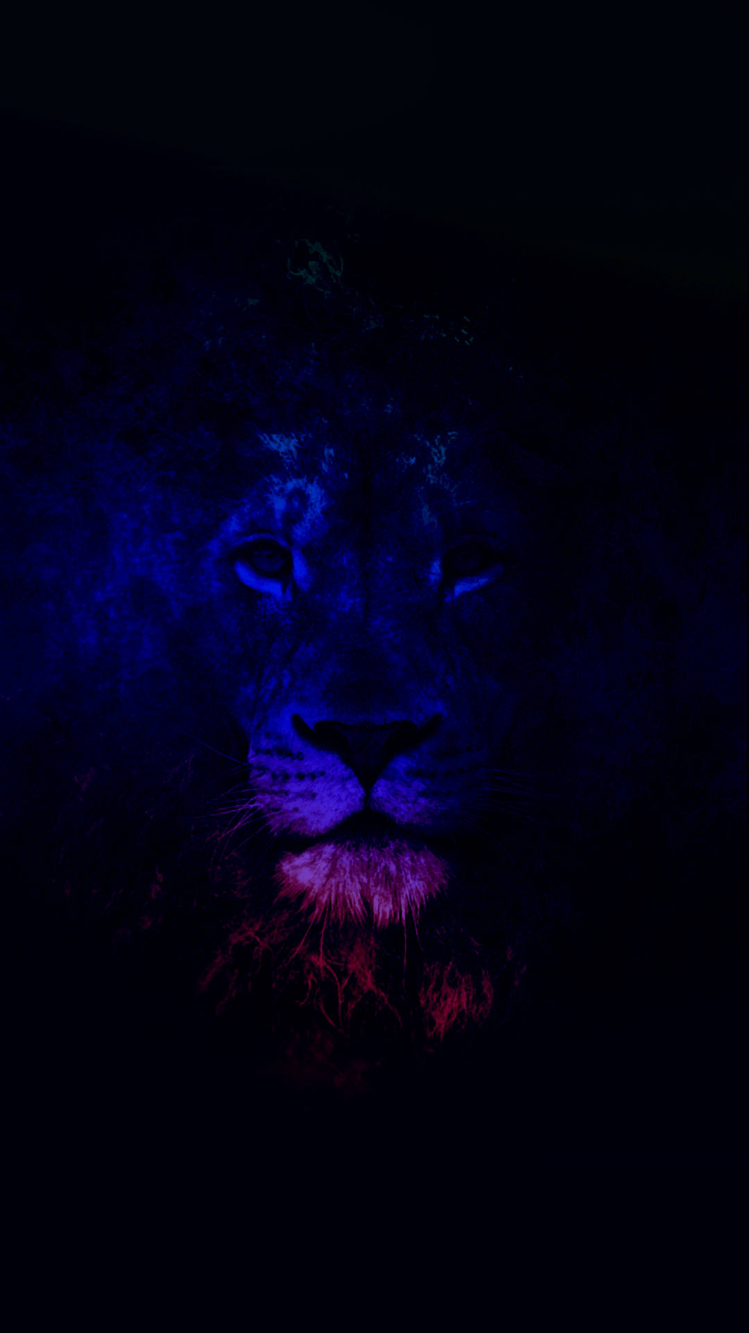 Neon Blue Lion Iphone