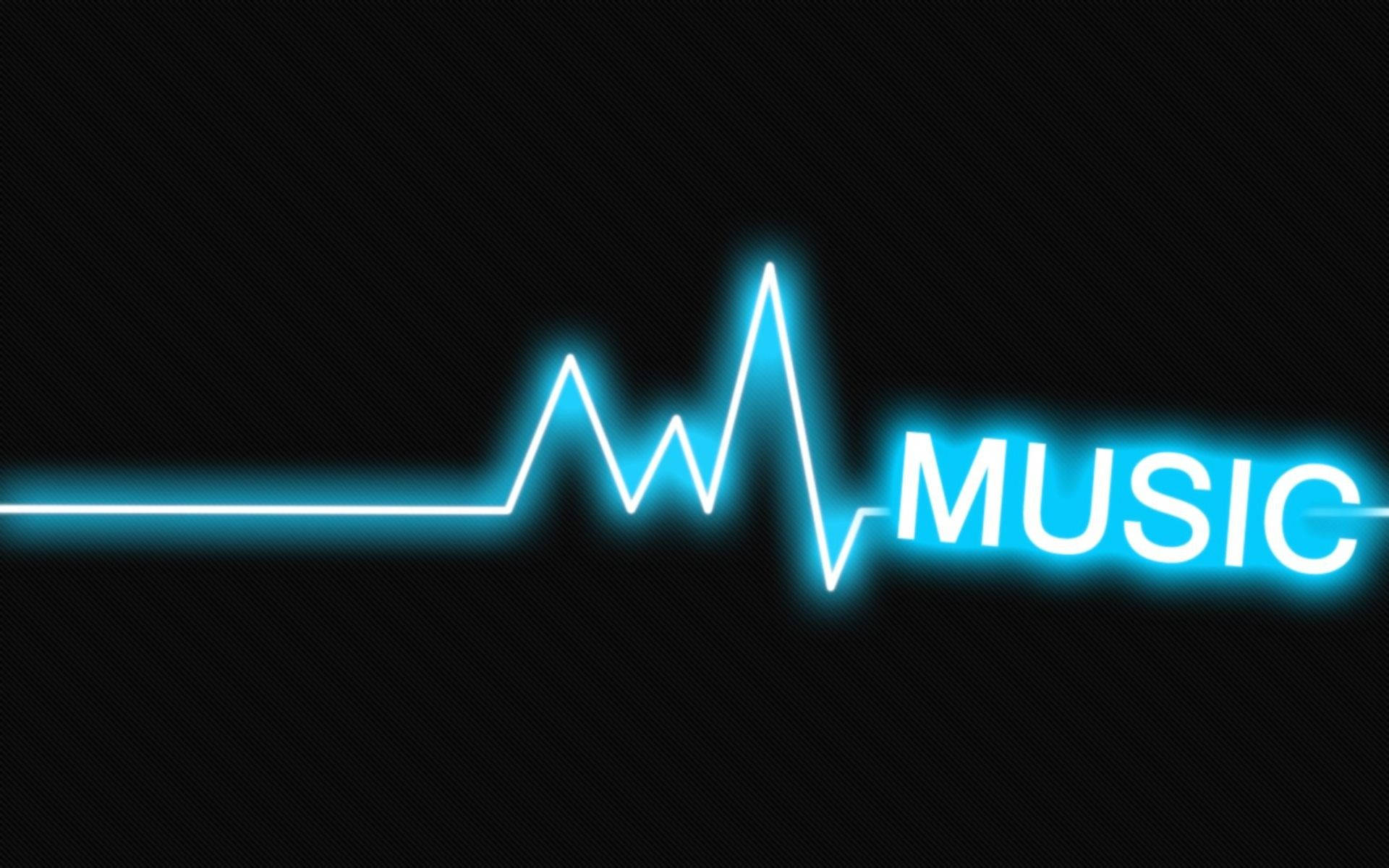 Neon Blue Music Heartbeat