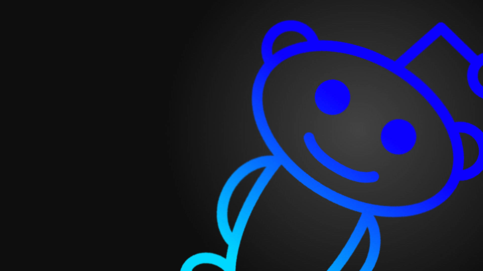 Neon Blue Reddit Snoo Background