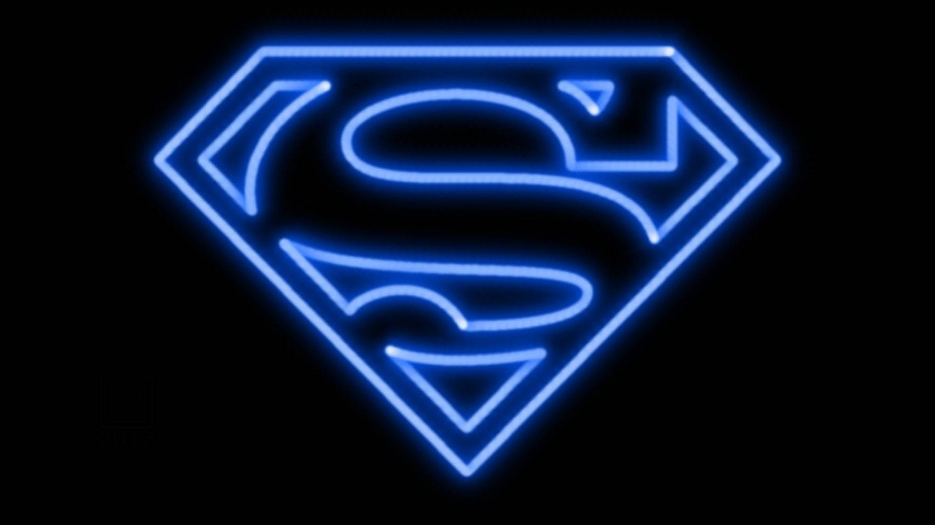 Neon Blue Superman Logo Background