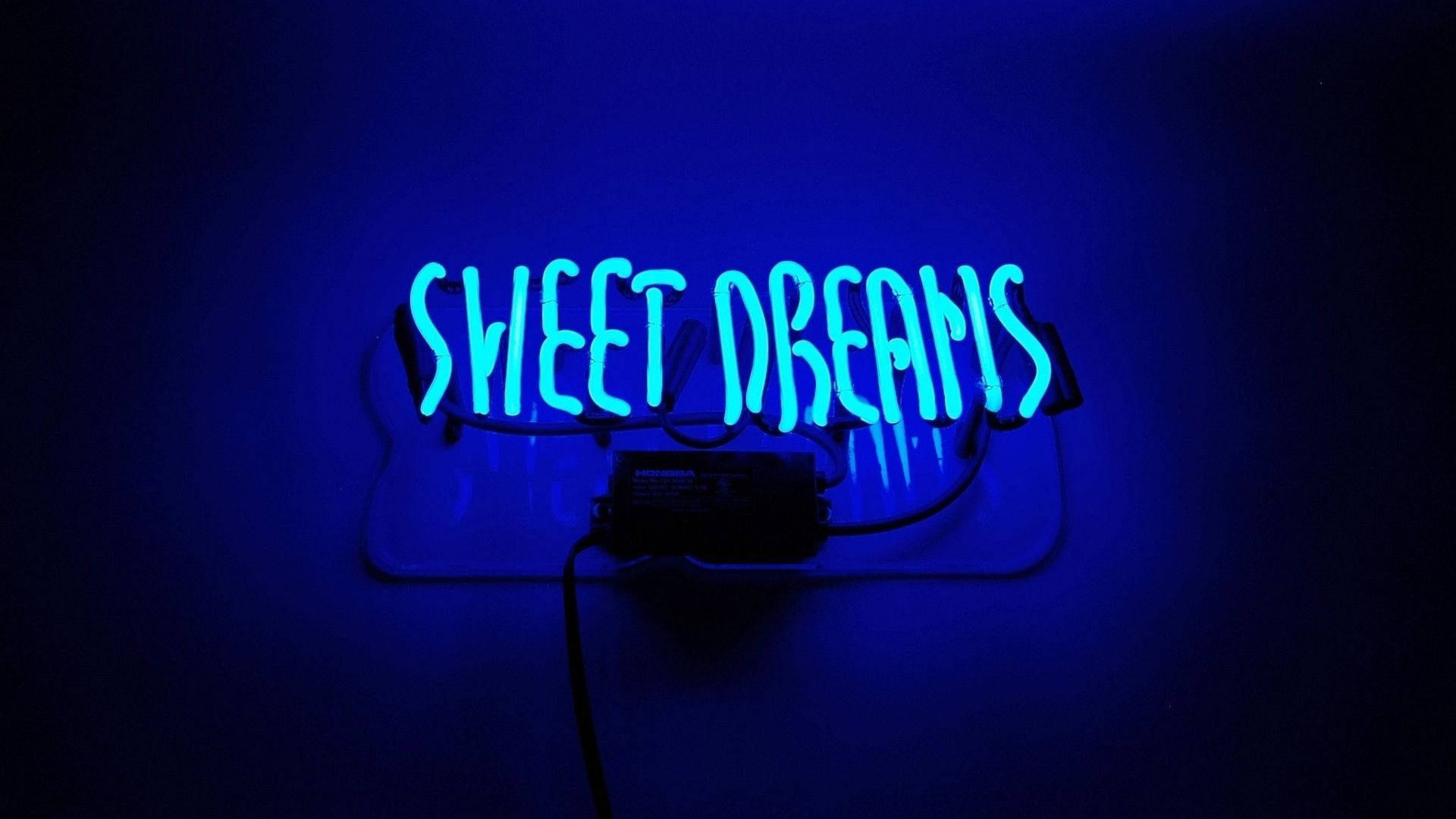 Neon Blue Sweet Dreams Signage Background