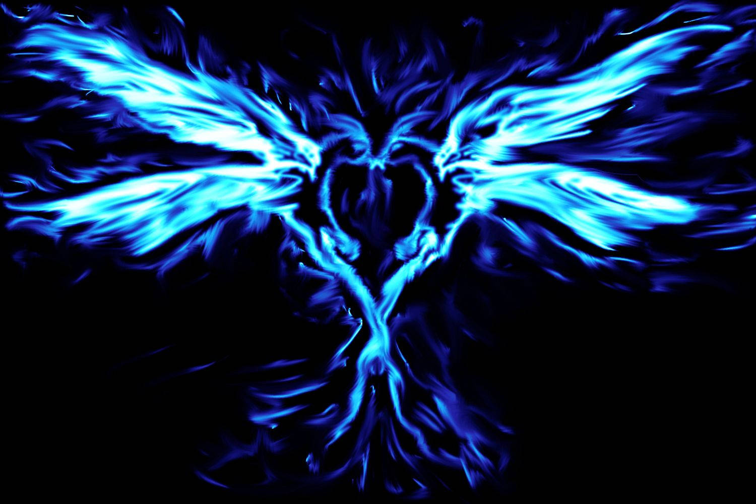Neon Blue Twin Phoenix Background