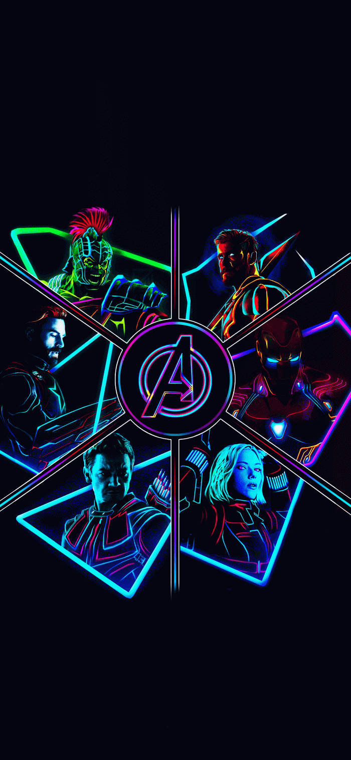 Neon Border Avengers Marvel Aesthetic Background