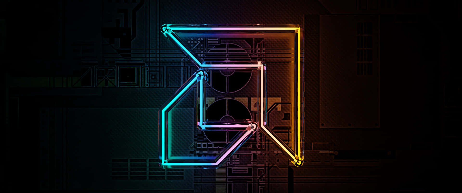 Neon-bright 3440x1440 Wallpaper Background